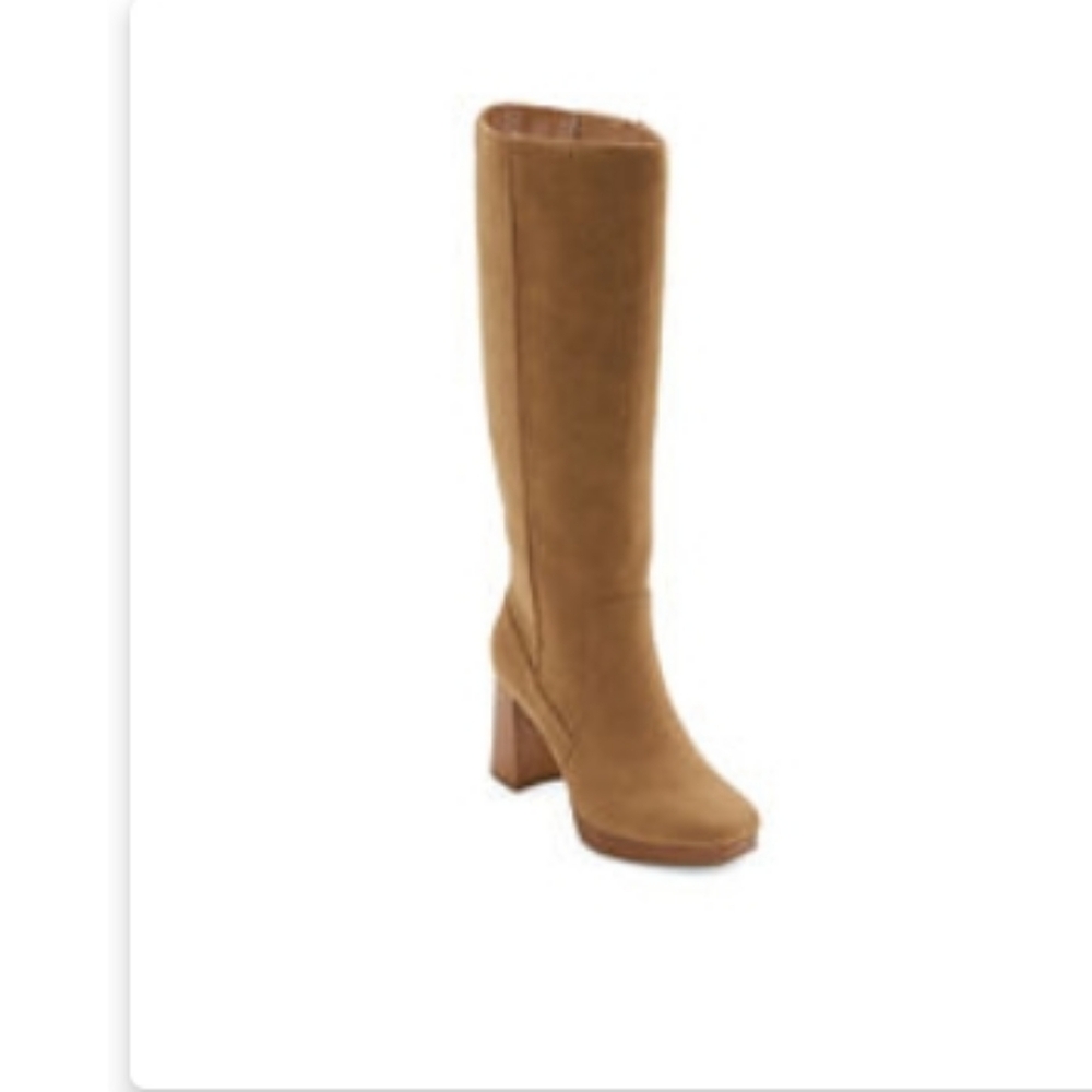 a.n.a Tan Womens Gould Stacked Heel Dress Boots Size 9